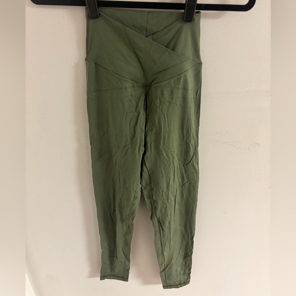 Aerie Olive High-Rise Crossover 7/8 Leggings